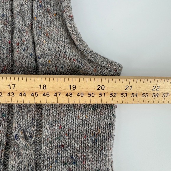 Robert Bruce Men's Wool Cable Knit Sweater Vest Gray Size M Button Front - Picture 6 of 6